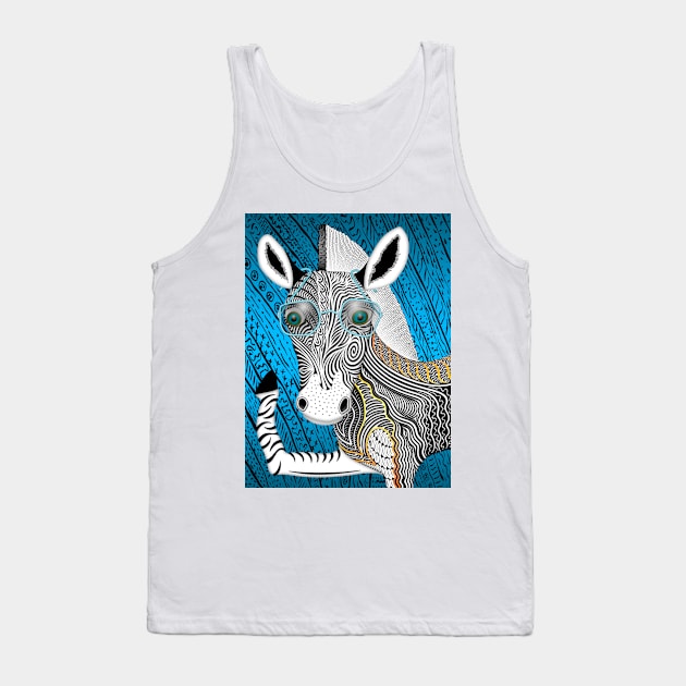 Portrait Of The Artist As A Young Zebra Tank Top by becky-titus